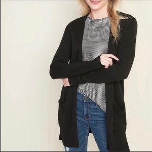 •Old Navy• Black Long-Line Open Front Cardigan